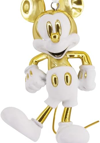 Hallmark Signature Disney Christmas Ornament (Mickey Mouse White and Gold)