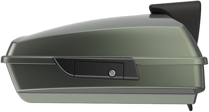 Advanblack Road Glide Tour Trunk Pack Deadwood Green Glossy Razor Tour Trunk Pack Backrest Pad for '97-'25 Harley Touring Road King Street Glide Electra Glide CVO models