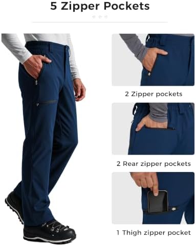 wantdo Men's Fleece Lined Pants Insulated Softshell Ski Snow Hiking Pant