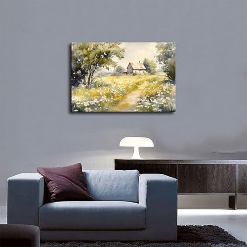 JDBeehpy Wildflower Path Botanical Canvas Wall Art Unframed 24x36inch