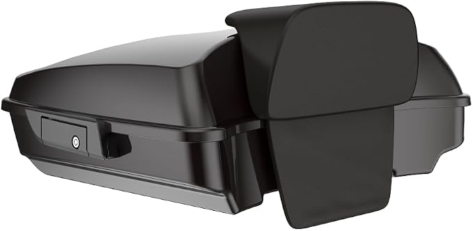 Advanblack Road Glide Tour Trunk Pack Black Forest Razor Tour Trunk Pack Backrest Pad for '97-'25 Harley Touring Road King Street Glide Electra Glide CVO models
