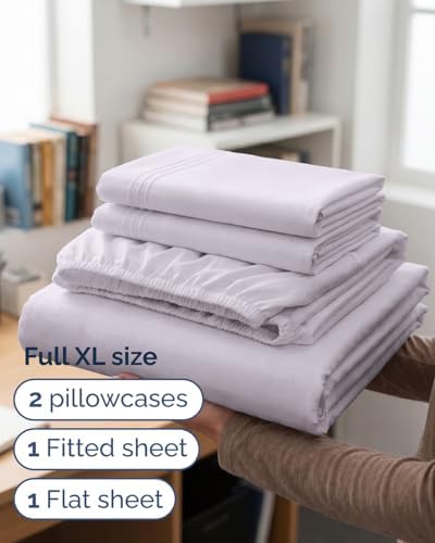 Full XL Sheets - 4 Piece Full XL Sheet Set - Breathable - Light Lavender