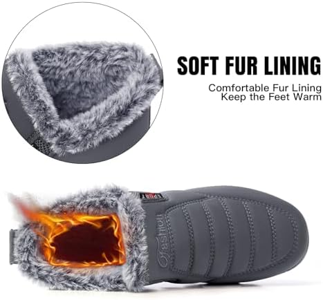 SHIBEVER Snow Boots For Women Warm: Winter Comfortable Non Slip Ankle Boot