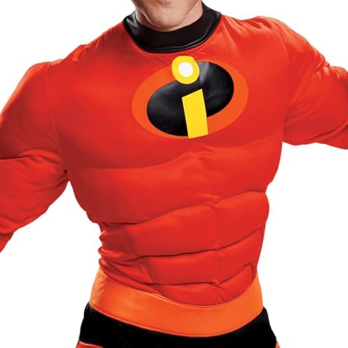 Disguise The Incredibles Mr. Incredible Deluxe Costume, Official The Incredibles Costume for Adults