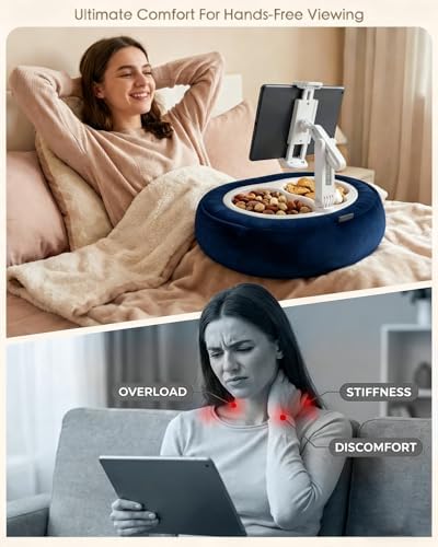 Miledi Tablet Pillow Stand for Bed with 360° Rotating Holder, Blue