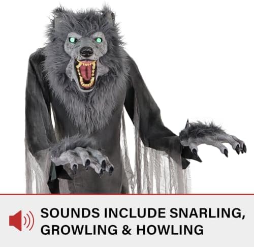 Haunted Hill Farm 7.0-Ft. Motion-Activated Towering Werewolf Animatronic