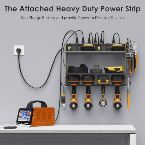 CCCEI Wall Mount Modular Tool Charging Organizer, Grey, 2 Pack, 3 Tier.
