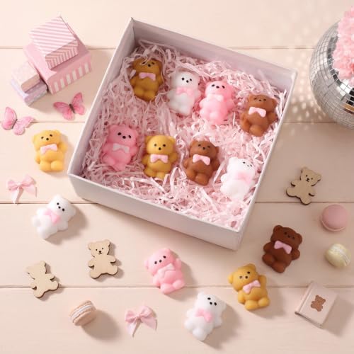 Thenshop 20 Pcs Bear with Pink Bow Balls 4 Colors Coquette Party Favors