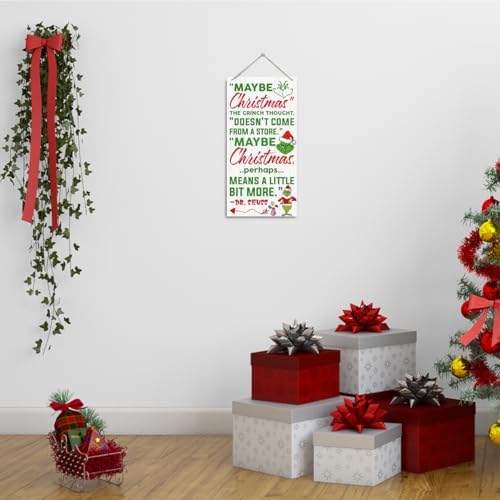Christmas Decor Sign, Christmas Hanging Wooden Signs, Winter Decorative Wall Signs, Rustic Winter Wood Door Sign, Farmhouse Outdoor Wood Xmas Decor, Xmas Wall Art 6x12 Inches