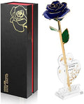 Anthonic Gold Dipped Infinity Rose Last Forever Flower Decor, Birthday Gift for Women in Her Birthday Valentines Day Mothers Day, Resin Preserved Rose | Anniversary Present for Mom (Blue)
