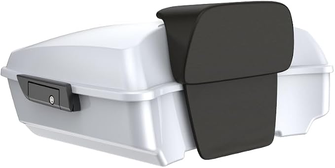 Advanblack Road Glide Tour Trunk Pack White Onyx Pearl Chopped Tour Trunk Pack Backrest Pad for '97-'25 Harley Touring Road King Street Glide Electra Glide CVO models