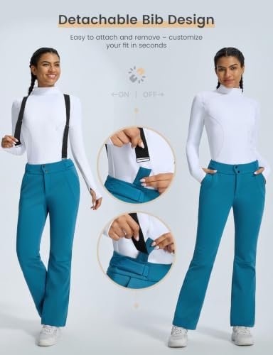 baleaf Waterproof Snow Pants Womens Insulated Ski Bibs