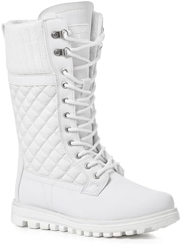 POLAR Womens Faux Fur Warm Thermal Waterproof Outdoor Walking Snow Winter Rubber Sole Calf Boots