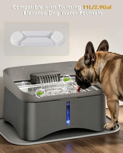 5 Pcs Replacement Filters for 11L Elevated Dog Water Fountain