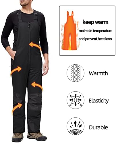 BenBoy Mens Snow Bibs Ski Pants Softshell Waterproof