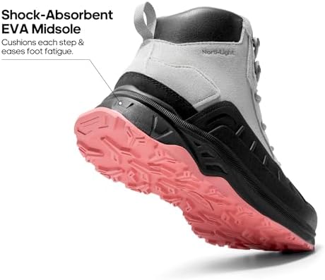 NORTIV 8 Women's Waterproof Hiking Boots Outdoor Trekking Camping Trail Hiking Boots