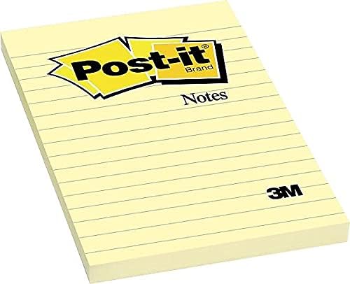 Post-it 660YW Post-it Notes, Lined, 100 Sh/Pad, 4-Inch x6-Inch, 12/PK, Yellow