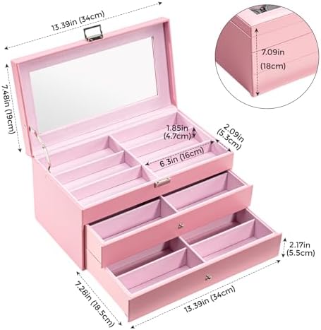 ProCase 3-Layer Sunglasses Storage Organizer -Pink
