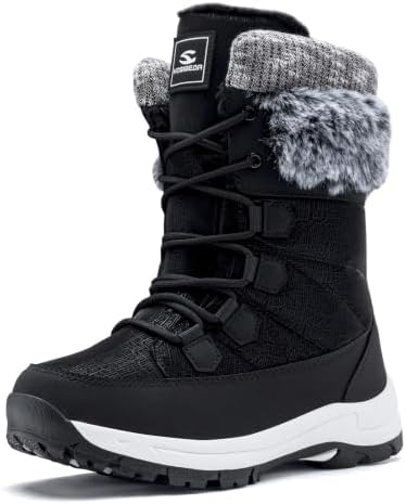 HOBIBEAR Women's Winter Snow Boots Waterproof Warm Mid Calf Lightweight
