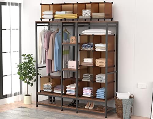 HOMIDEC Closet Organizers and Storage, 12 Cube Storage Organizer, Brown