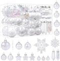 SHareconn 100PCS Christmas Tree Ornaments Clear Set, White