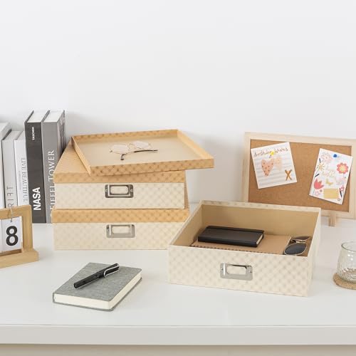 Soul & Lane - Geometric Check Scrapbook Storage Boxes with Lids, Set of 3