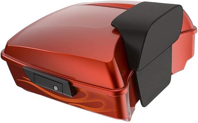 Advanblack 2025 RG Tour Trunk Pack Whiskey Firestorm Chopped Tour Trunk Pack Backrest Pad for '97-'25 Harley Touring Road King Street Glide Electra Glide CVO models
