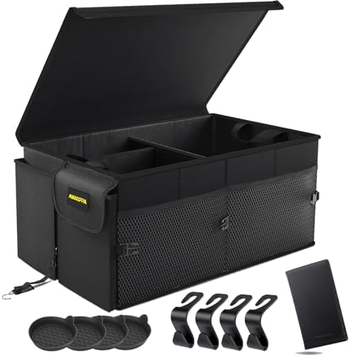 MIKKUPPA Car Trunk Organizer Set - 65L Collapsible Trunk Organizer with Lid