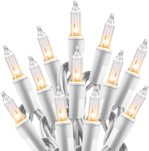 Minetom Clear Christmas Lights Set 100 Count 20 Feet Incandescent Bulb