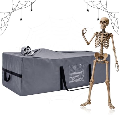 Large Halloween Storage Bag, Fits Up 12Ft Skeleton Christmas Tree, Gray