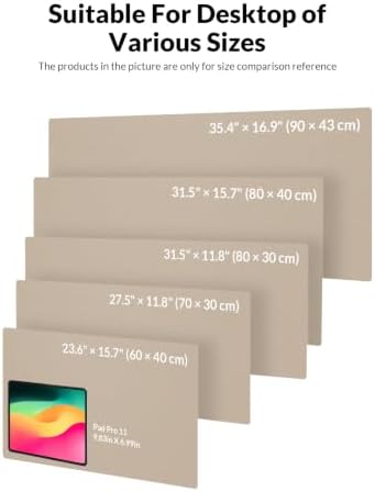 Leather Desk Pad Protector, 27.5" x 12", Eggshell Desk Mat