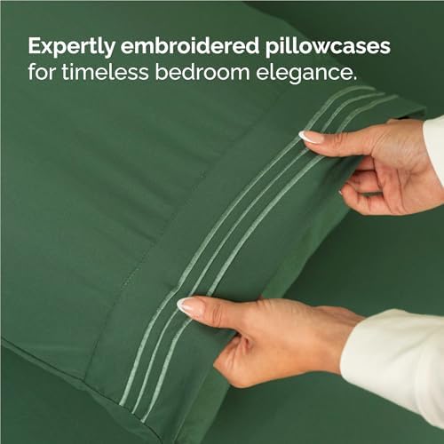 Full Size 4 Piece Sheet Set - Breathable & Cooling Sheets - Emerald Green