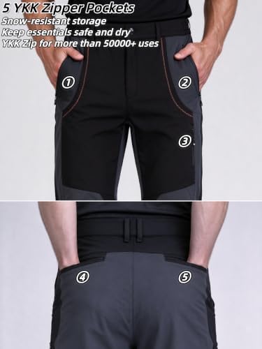 Mens Snow Ski Pants Waterproof Insulated Zipper Bottom Leg