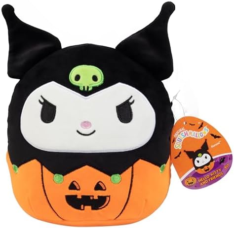 Squishmallows 8" Halloween Hello Kitty & Kuromi Pumpkin 2-Squish Set - Get Two Sanrio Official 8" Plush for Less - Collectible Soft & Squishy Stuffed Animal Toy - Gift Set for Kids, Girls & Boys