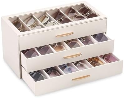 Lolalet Sunglasses Organizer Case for Women, Eyeglass Storage Holder
