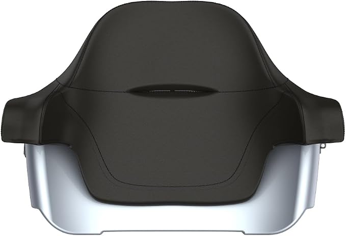 Advanblack Road Glide Tour Trunk Pack Brilliant Silver King Tour Trunk Pack Luggage +Wrap-Around Backrest Pad for '97-'25 Harley Touring Road King Street Glide Electra Glide CVO models