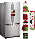 PTFNY 3 Piece Set Christmas Snowman Refrigerator Door Handle Covers Appliance Handle Covers Christmas Decorations Fits Standard Size Kitchen Refrigerator Microwave Oven Or Dishwasher