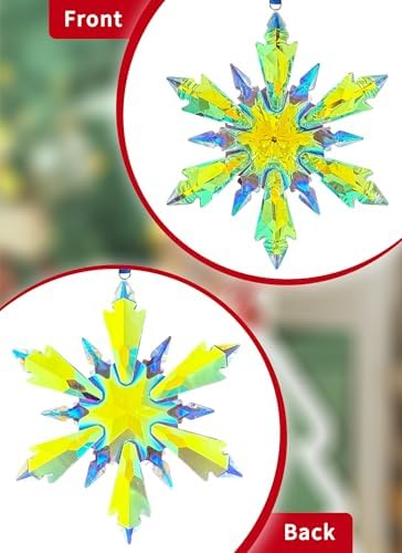2026 Colorful Faceted Crystal Snowflake Ornament