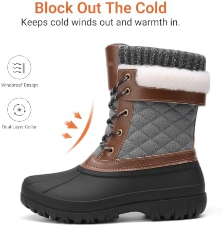 DREAM PAIRS Women's Winter Snow Boots - Classic Duck Boots
