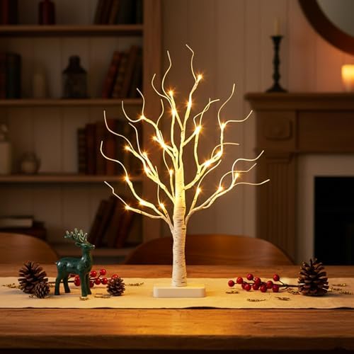 EAMBRITE Birch Tree with Led Lights, Christmas Decorations for Home Indoor