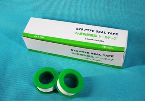 PTFE Thread Seal Tape, PTFE Sealing Tape, Adhesive Tape, High Temperature Resistance Teflon Tape (13mm Width - 15m Length, 0.1mm Thickness, 1)