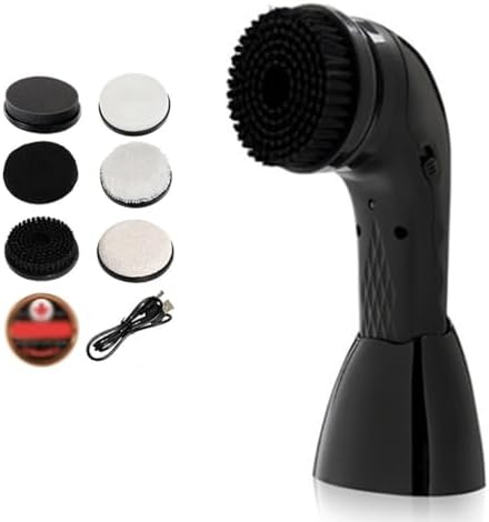 Handheld Electric Shoe Polisher - USB Rechargeable 1800mAh, 6 Brush Heads - Versatile Leather Care Tool for Shoes, Boots, Bags, Sofas - Efficient Cleaning & Polishing Solution