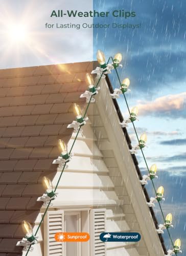 Christmas Light Clips, 50 Count Universal Spring Clips for C7 C9 Lights