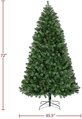 Yaheetech 6ft Pre-lit Christmas Tree with 300 Warm White Lights, Green
