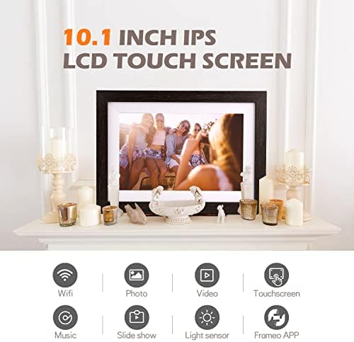 Ciowain 10.1" WiFi Digital Picture Frame, Smart Cloud, Frameo App