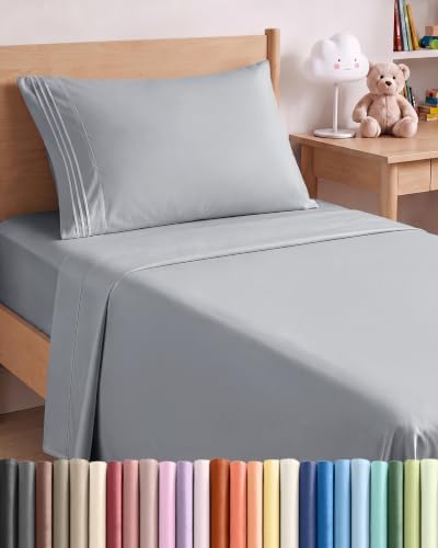 Twin Size 3 Piece Sheet Set - Breathable & Cooling Sheets - Steel Blue