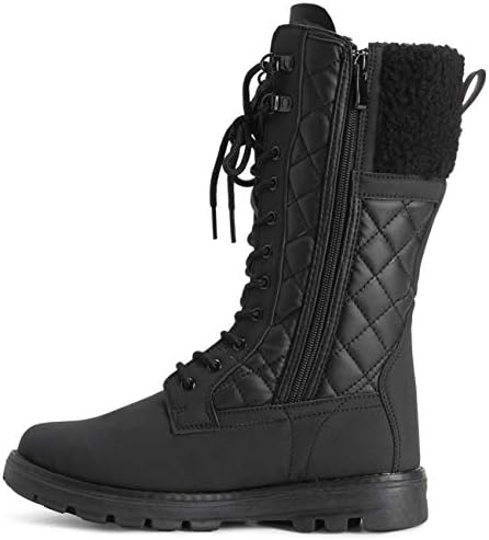 POLAR Womens Faux Fur Warm Thermal Waterproof Outdoor Walking Snow Winter Rubber Sole Calf Boots