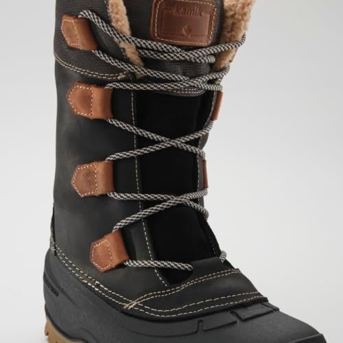 Kamik Snowgem 2 Women’s Snow Boot, Seam-Sealed Waterproof Leather & Nylon Upper, HEAT-MX 145 Insulation, Rubber Shell