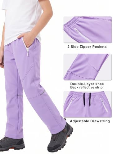 Kids Snow Pants Boys Ski Pants Fleece Lined Waterproof Trousers