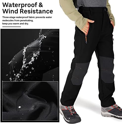 Jessie Kidden Kids Boys Girls Youth Waterproof Hiking Ski Snow Fleece Pants
